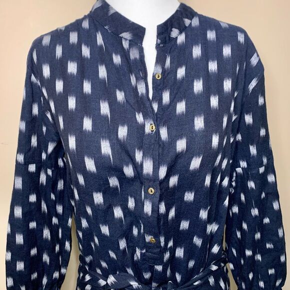 Ulla Johnson Corsica Dress Blue White Indigo Ikat Print Size 2 Short Popover - Picture 3 of 12